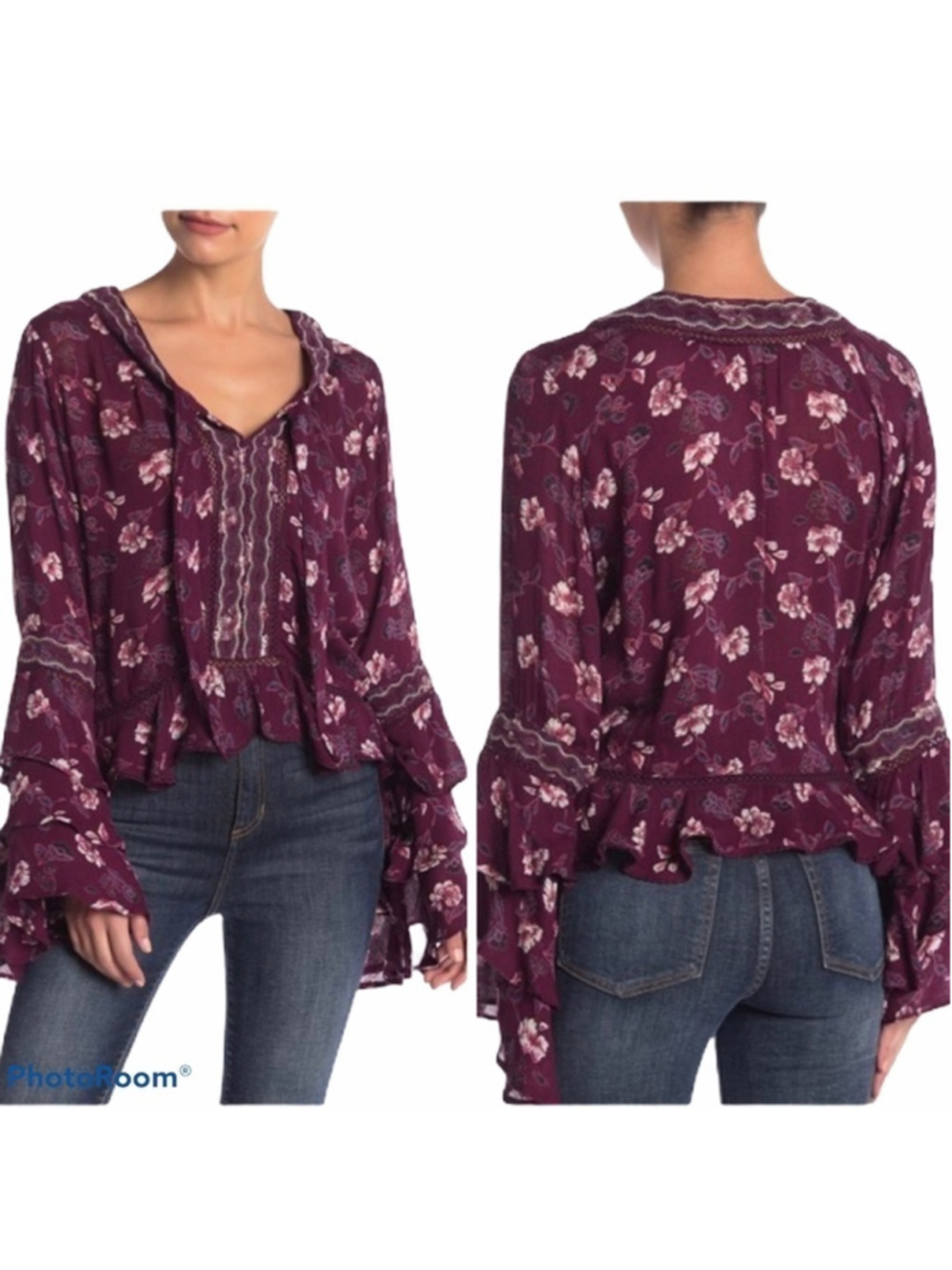 Vintage Havana NWT boho tiered ruffle sleeve top